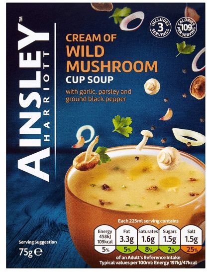 Ainsley Harriott Cupa Soup Cream of Wild Mushroom 12 x 75g